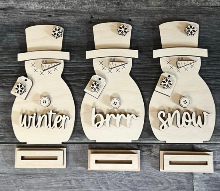 3pc Standing Snowman