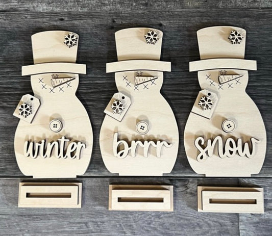 3pc Standing Snowman