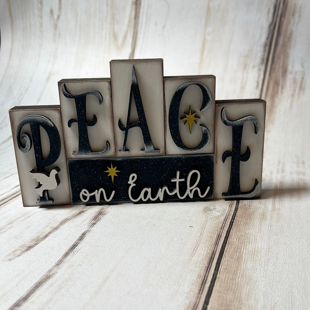 7.5” Peace on Earth Shelf Stacker