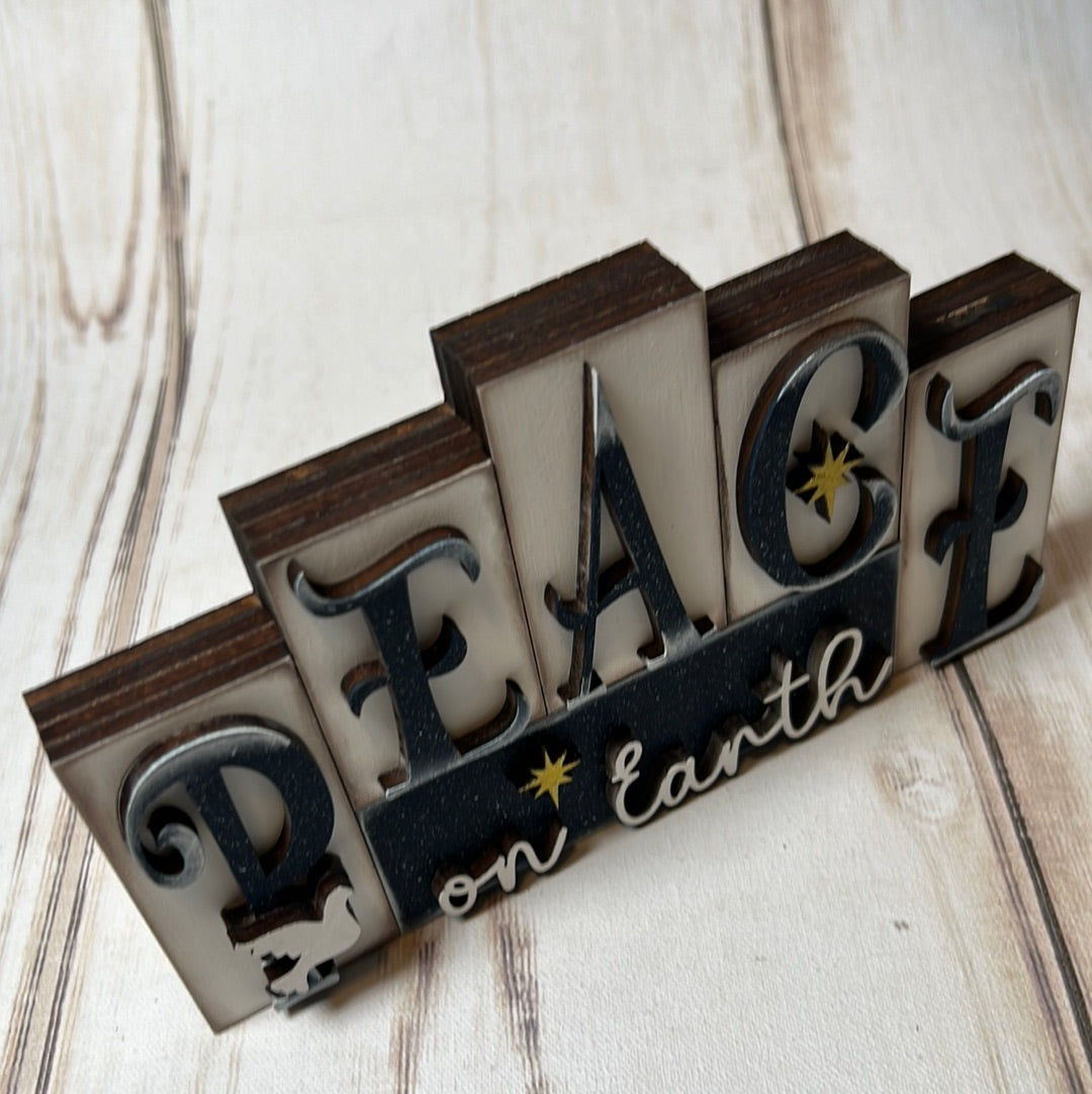 7.5” Peace on Earth Shelf Stacker