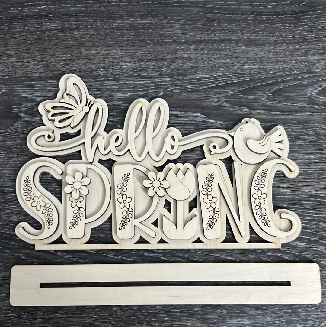 Hello Spring Shelf Sitter