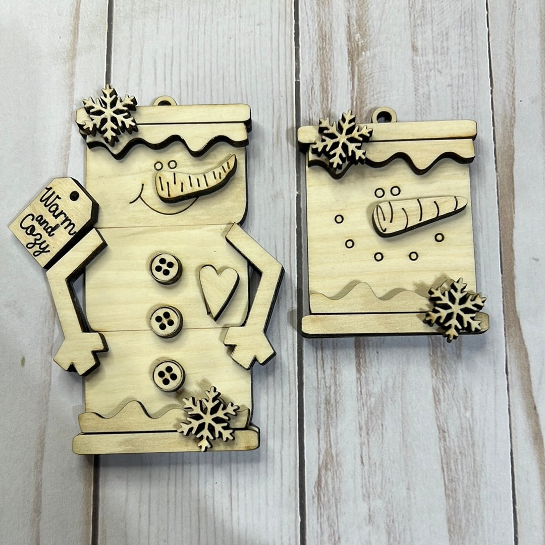 Marshmallow Snowman ornaments