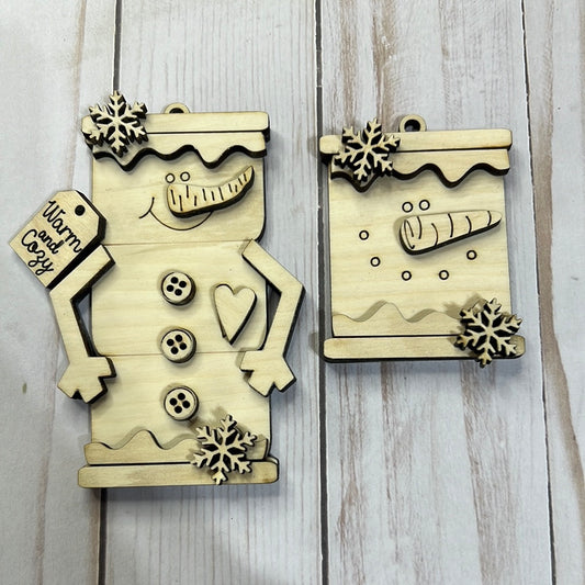 Marshmallow Snowman ornaments