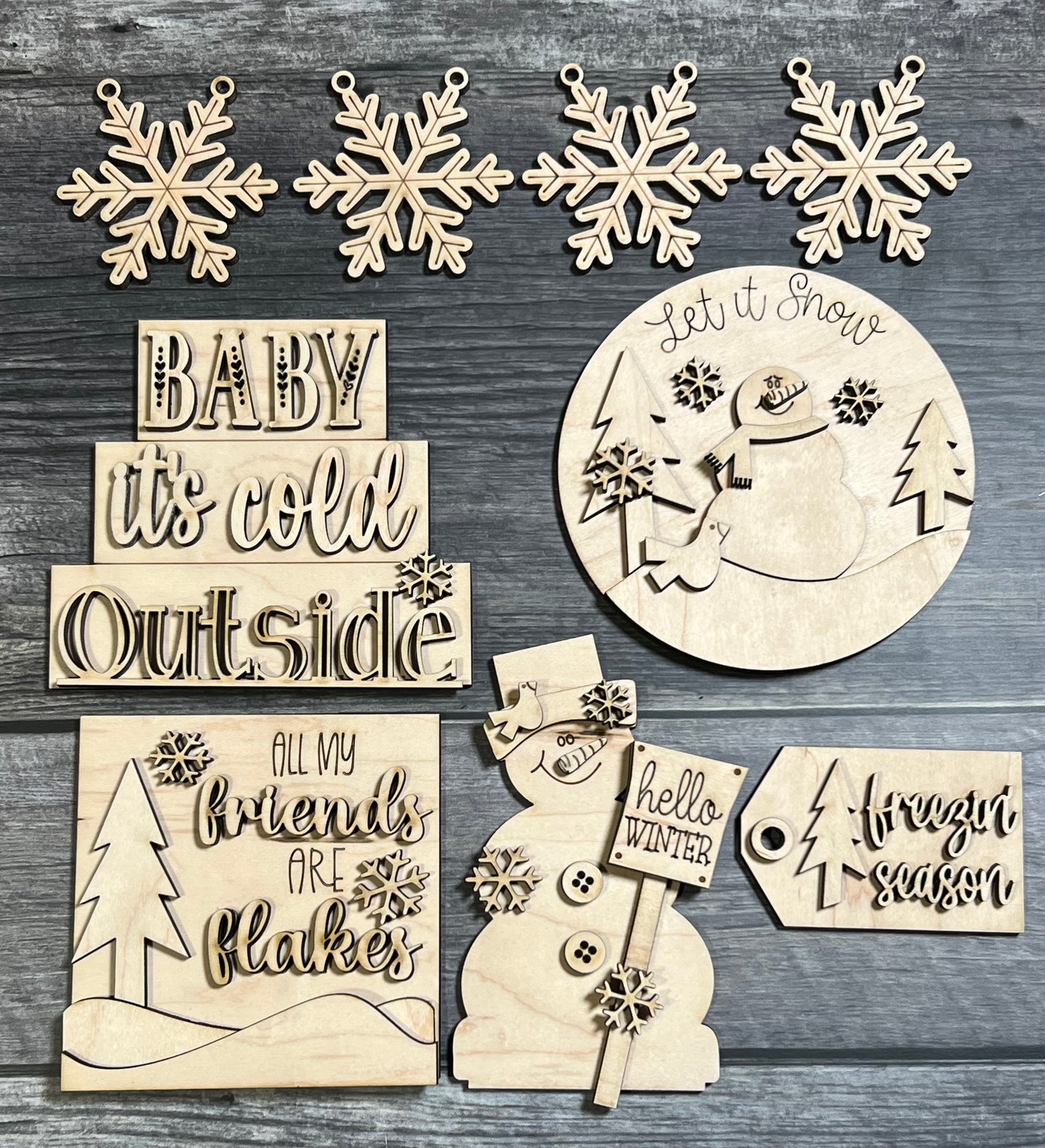 Snowman tier Tray set