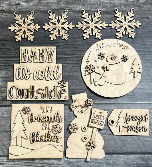 Snowman tier Tray set