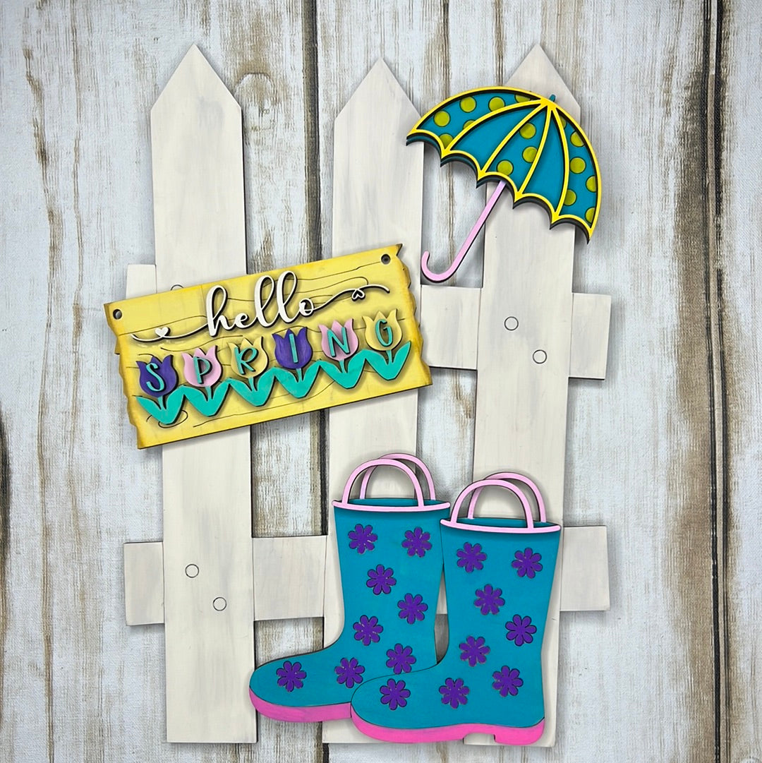 Hello Spring interchangeable fence