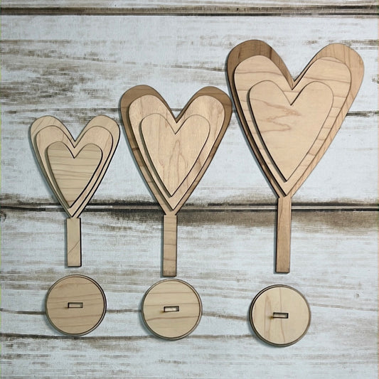 Standing Hearts 3pk