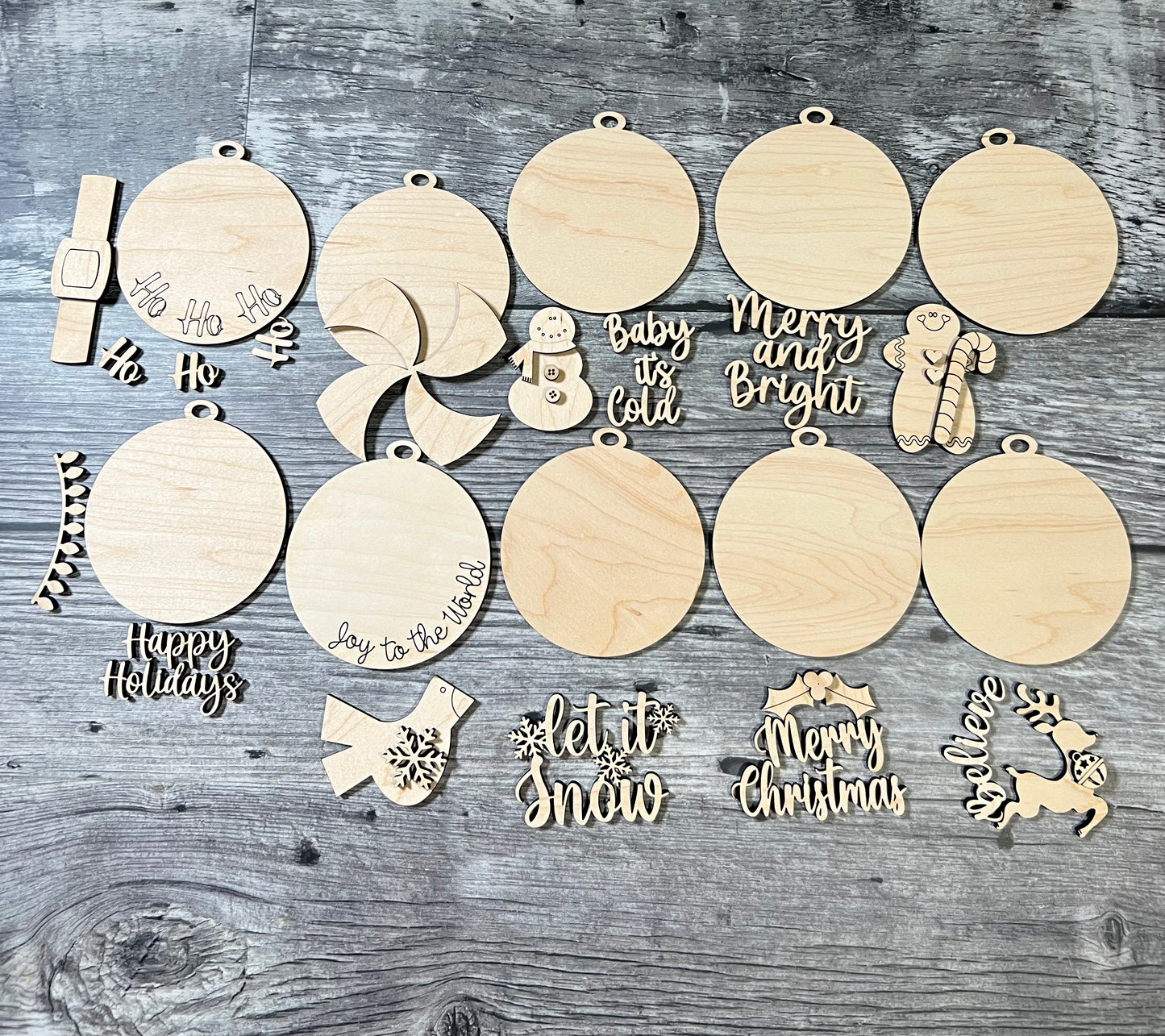 10pk Whimsical DIY Christmas tree ornaments