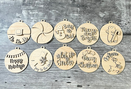 10pk Whimsical DIY Christmas tree ornaments